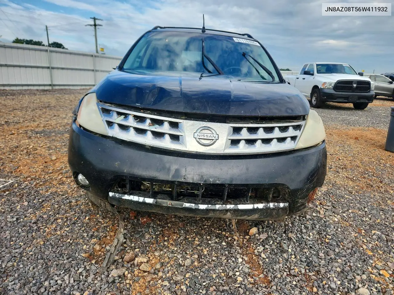 2006 Nissan Murano S VIN: JN8AZ08T56W411932 Lot: 61118406