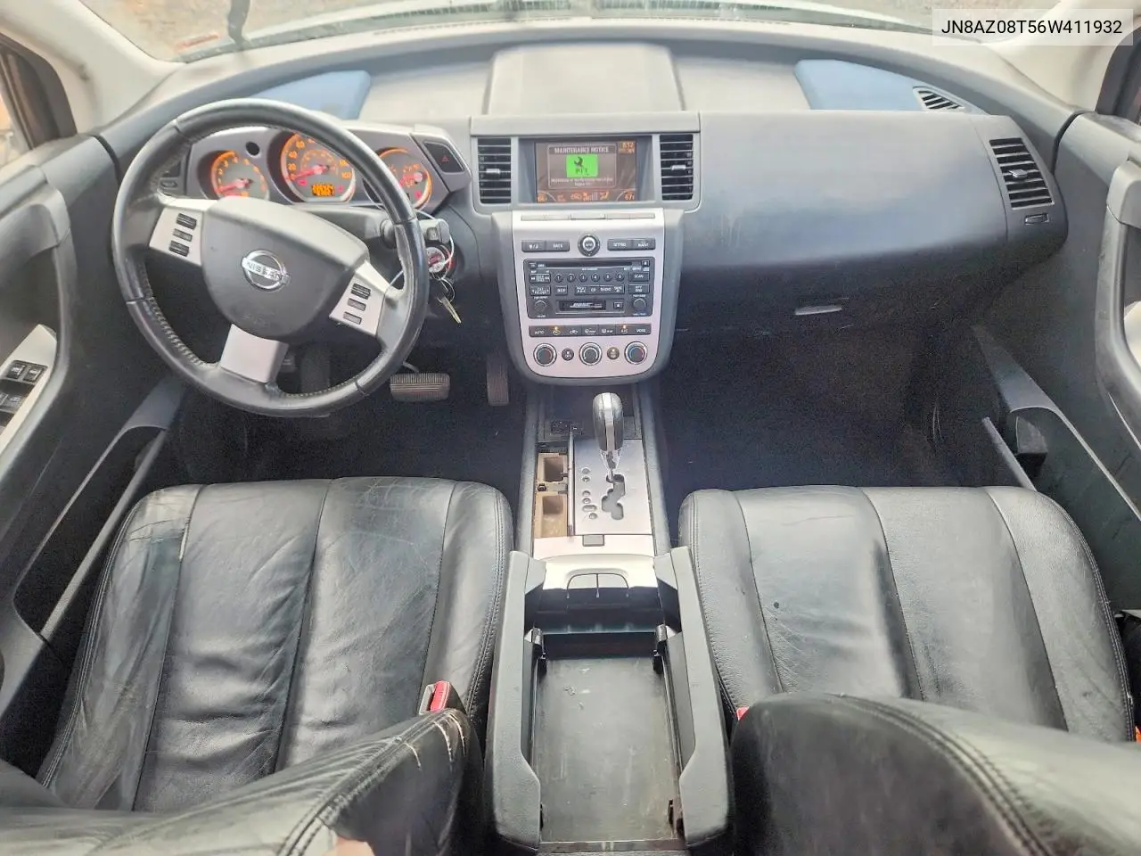 2006 Nissan Murano S VIN: JN8AZ08T56W411932 Lot: 61118406