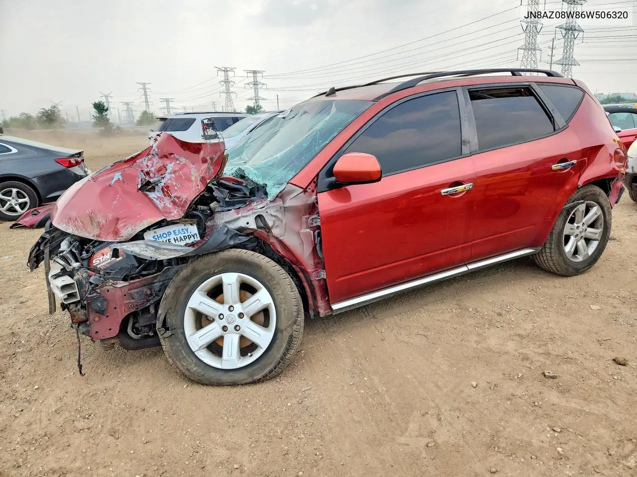 2006 Nissan Murano S VIN: JN8AZ08W86W506320 Lot: 61484136