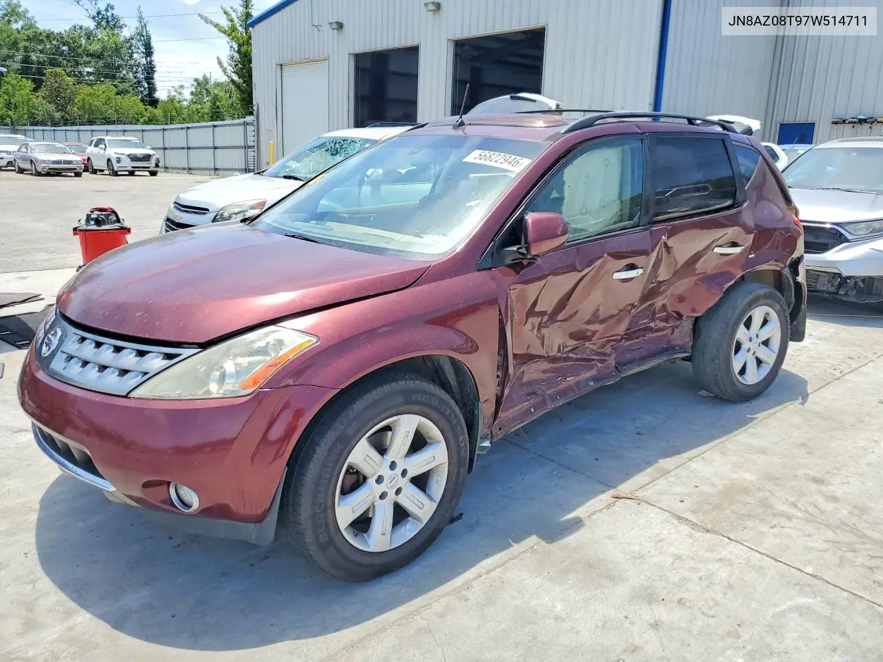 2007 Nissan Murano S VIN: JN8AZ08T97W514711 Lot: 56822946