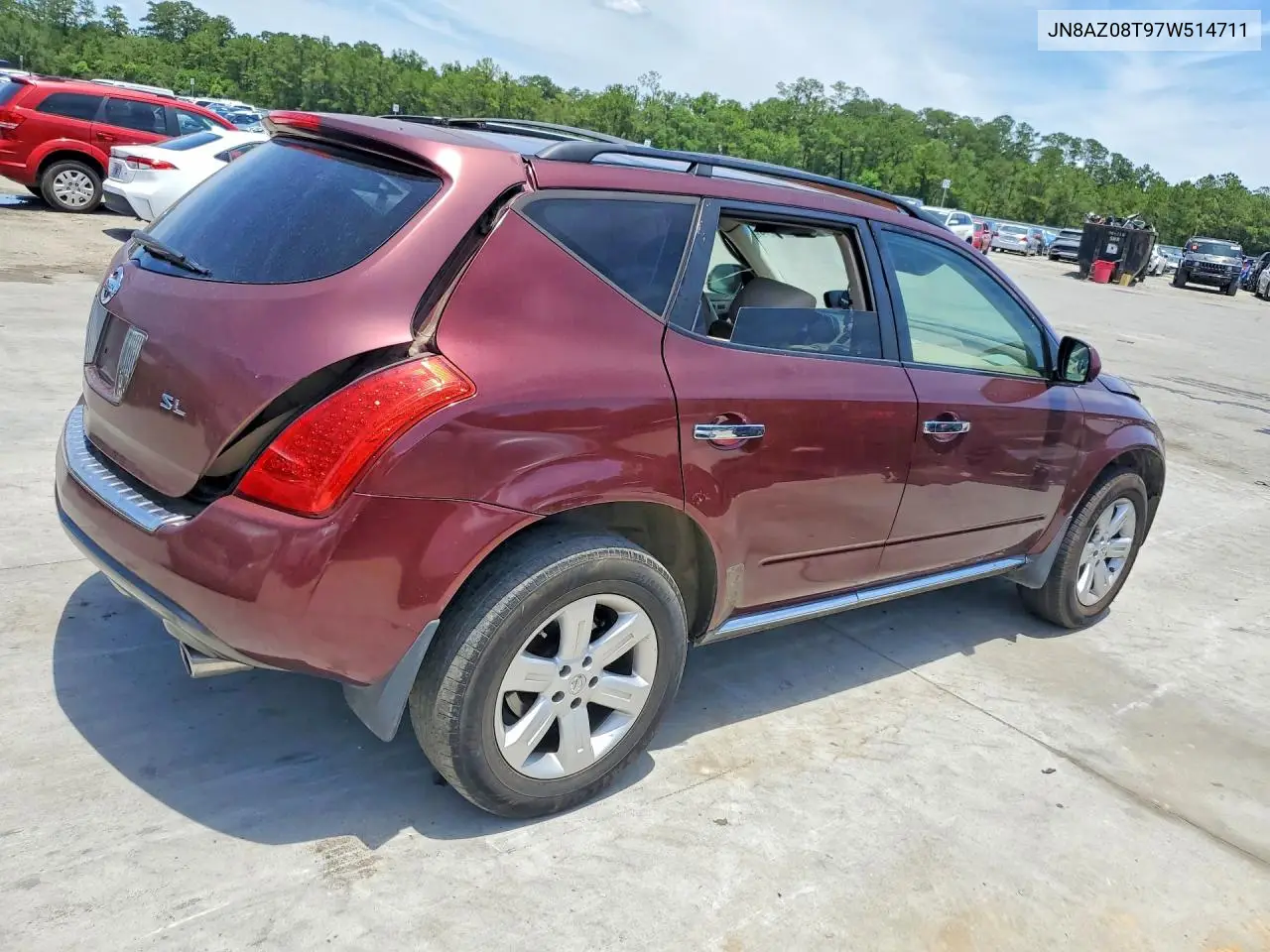2007 Nissan Murano S VIN: JN8AZ08T97W514711 Lot: 56822946