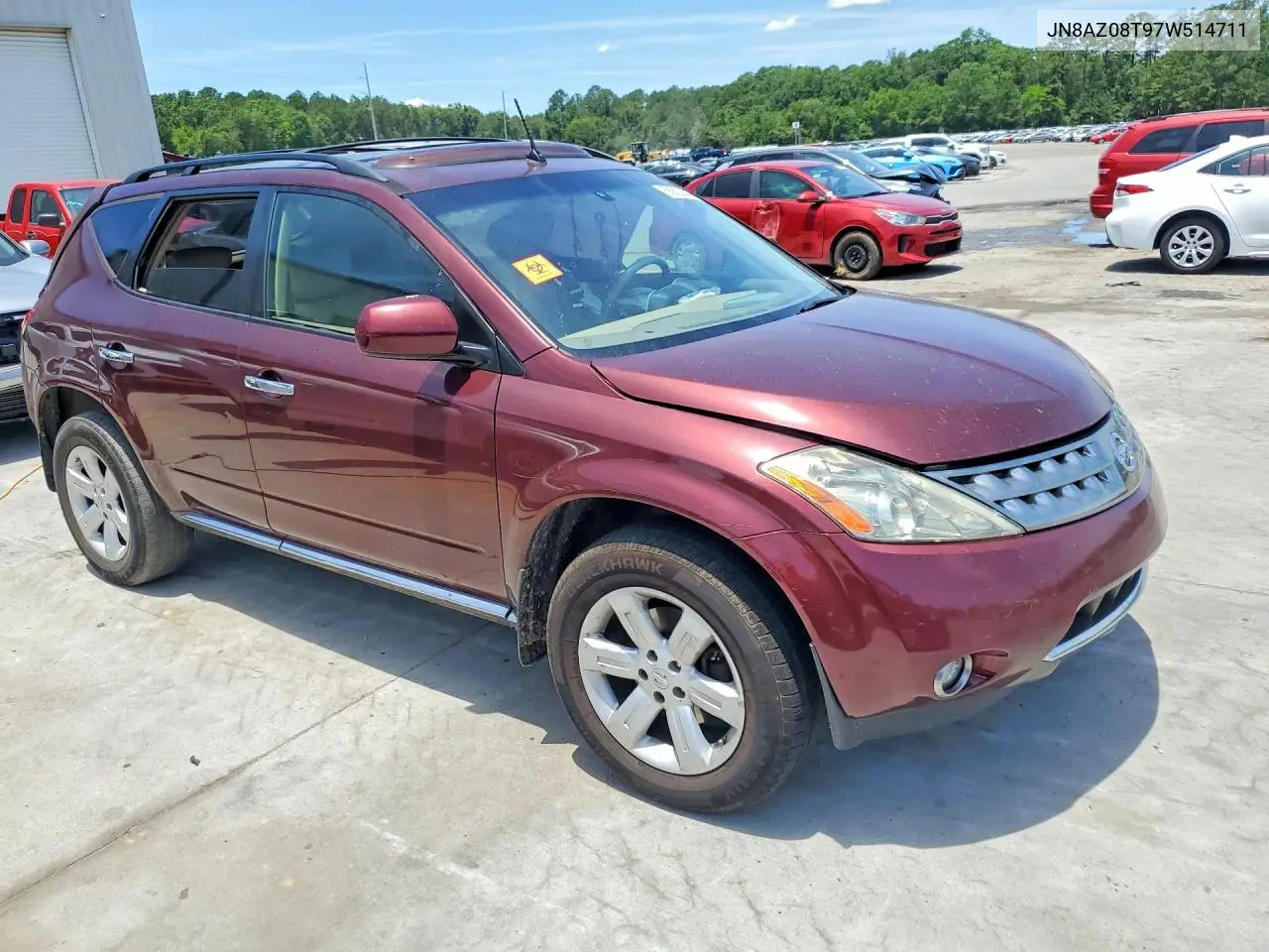 2007 Nissan Murano S VIN: JN8AZ08T97W514711 Lot: 56822946