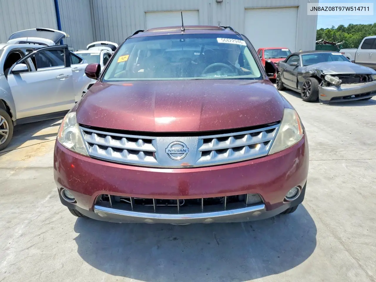 2007 Nissan Murano S VIN: JN8AZ08T97W514711 Lot: 56822946