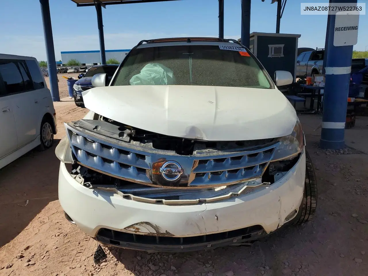 2007 Nissan Murano S VIN: JN8AZ08T27W522763 Lot: 59382436