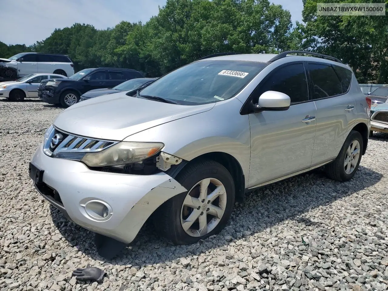 2009 Nissan Murano S VIN: JN8AZ18WX9W150060 Lot: 61333666