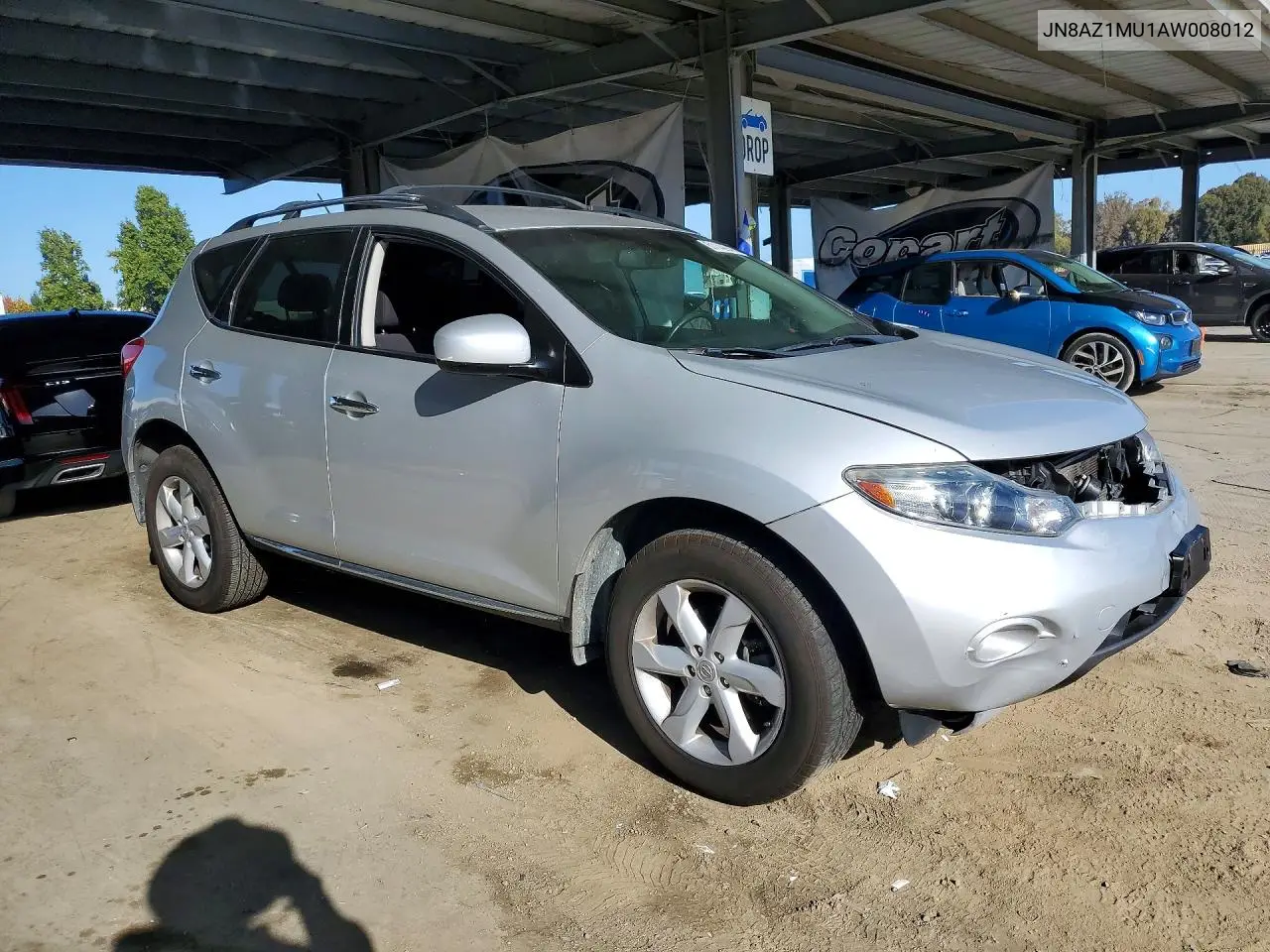 2010 Nissan Murano S VIN: JN8AZ1MU1AW008012 Lot: 61149946