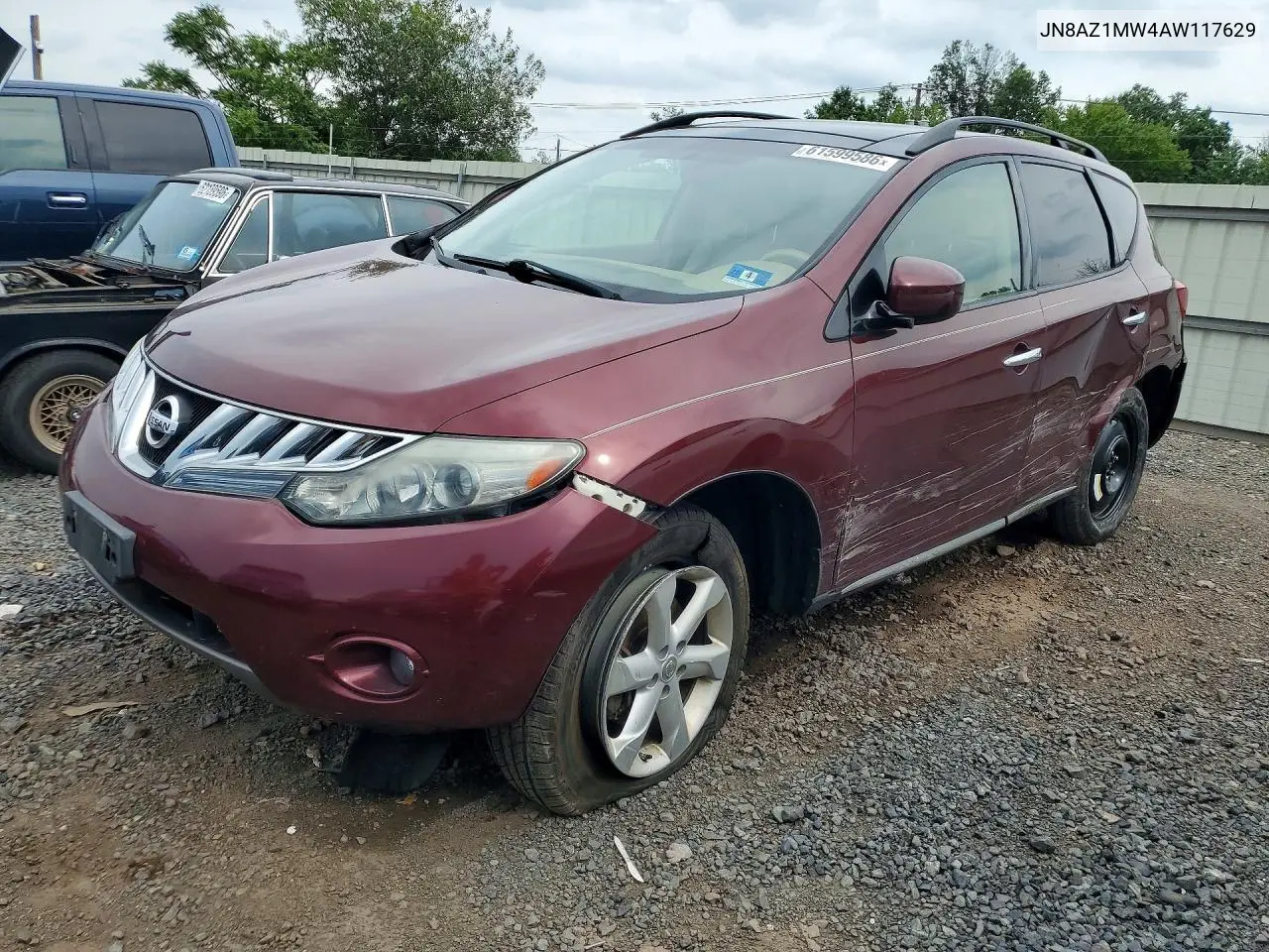 2010 Nissan Murano S VIN: JN8AZ1MW4AW117629 Lot: 61599586