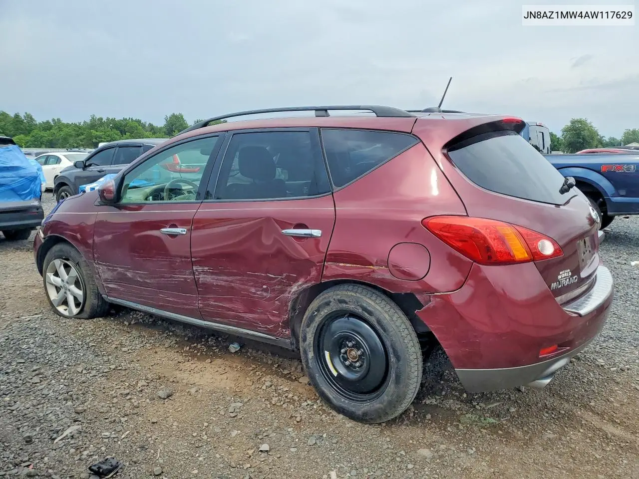 2010 Nissan Murano S VIN: JN8AZ1MW4AW117629 Lot: 61599586
