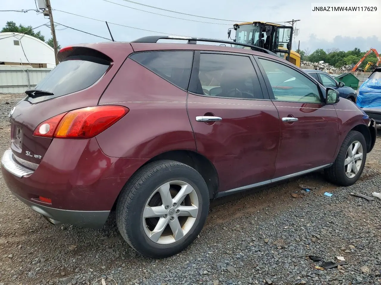 2010 Nissan Murano S VIN: JN8AZ1MW4AW117629 Lot: 61599586