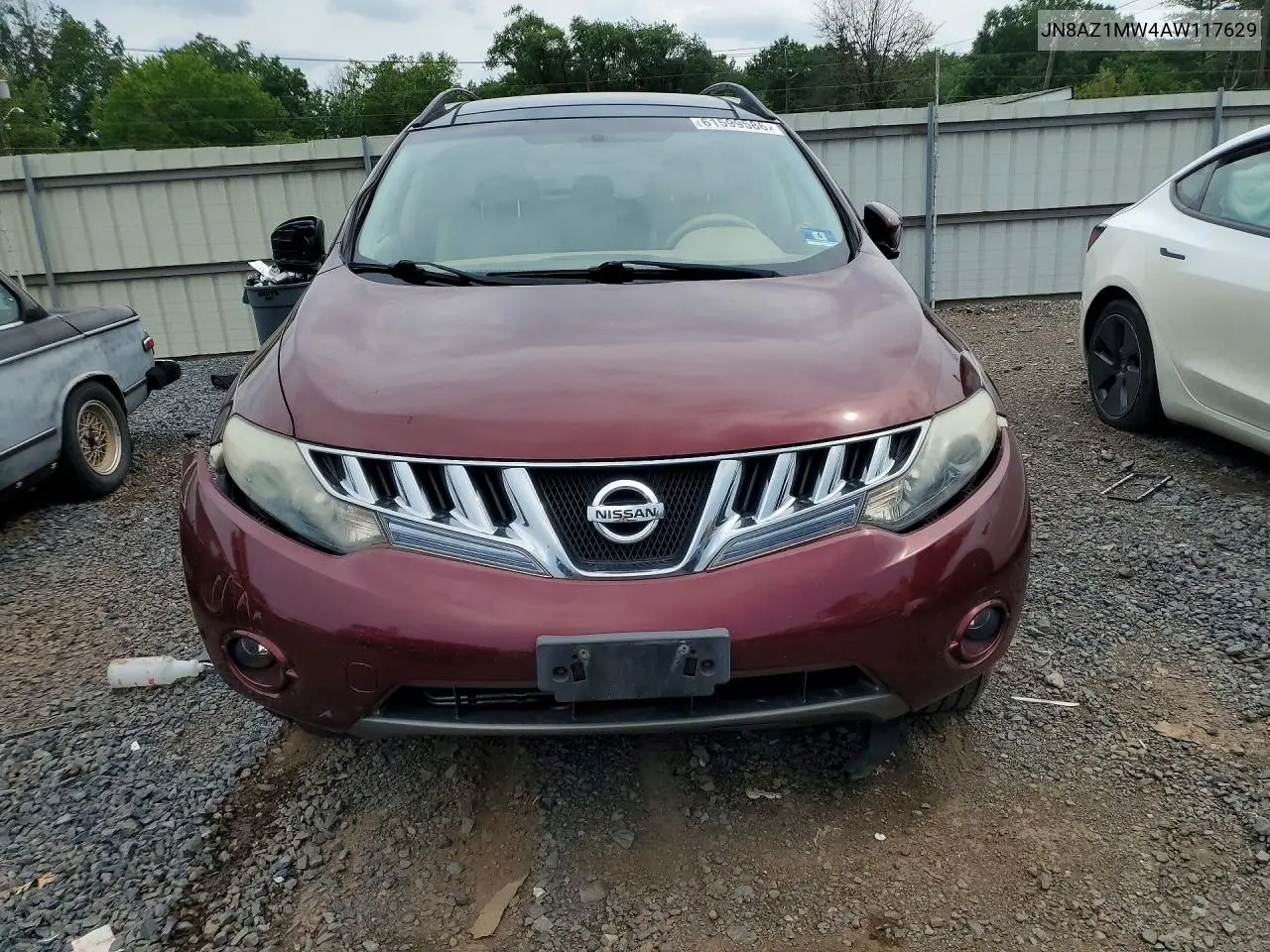 2010 Nissan Murano S VIN: JN8AZ1MW4AW117629 Lot: 61599586
