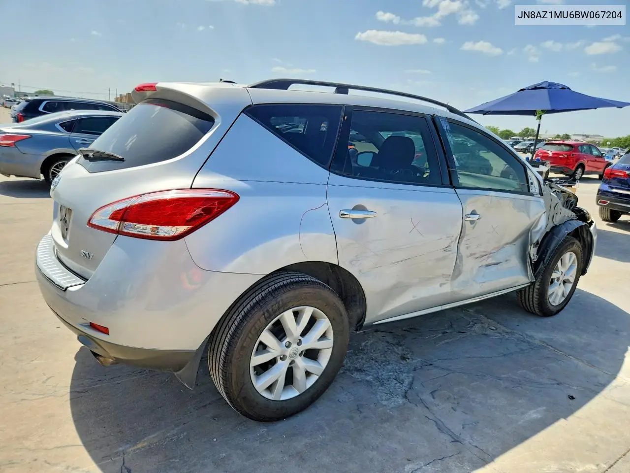 2011 Nissan Murano S VIN: JN8AZ1MU6BW067204 Lot: 61330796