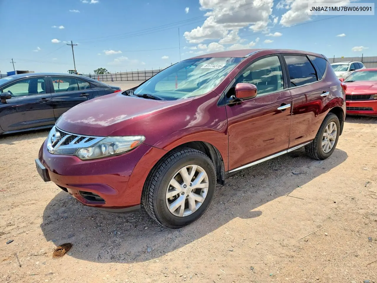 2011 Nissan Murano S VIN: JN8AZ1MU7BW069091 Lot: 61774316