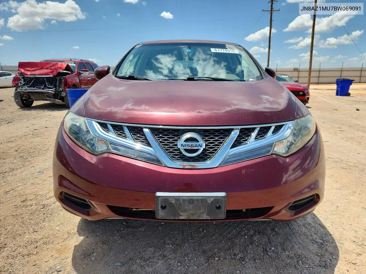 2011 Nissan Murano S VIN: JN8AZ1MU7BW069091 Lot: 61774316