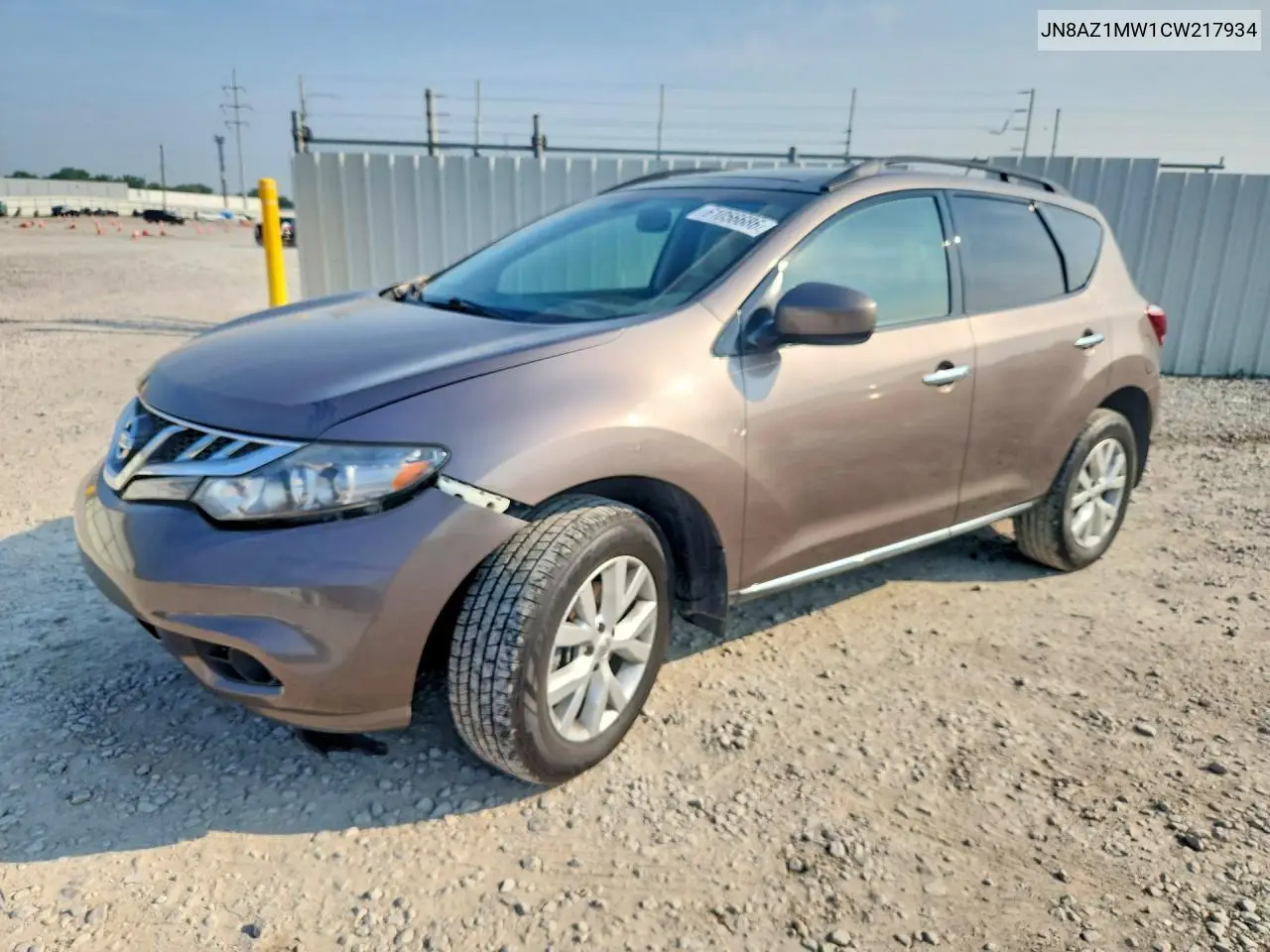 2012 Nissan Murano S VIN: JN8AZ1MW1CW217934 Lot: 61056686