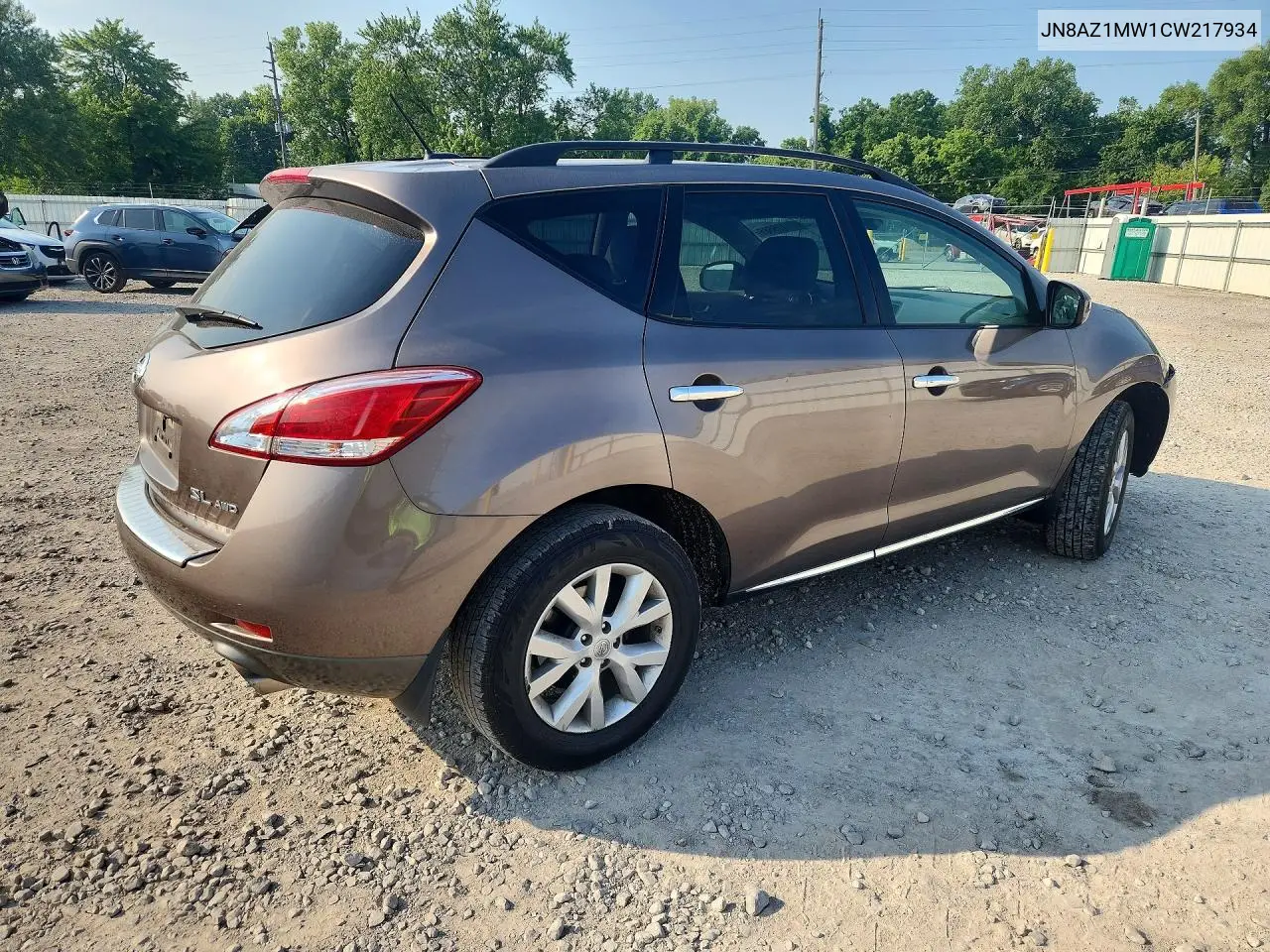 2012 Nissan Murano S VIN: JN8AZ1MW1CW217934 Lot: 61056686