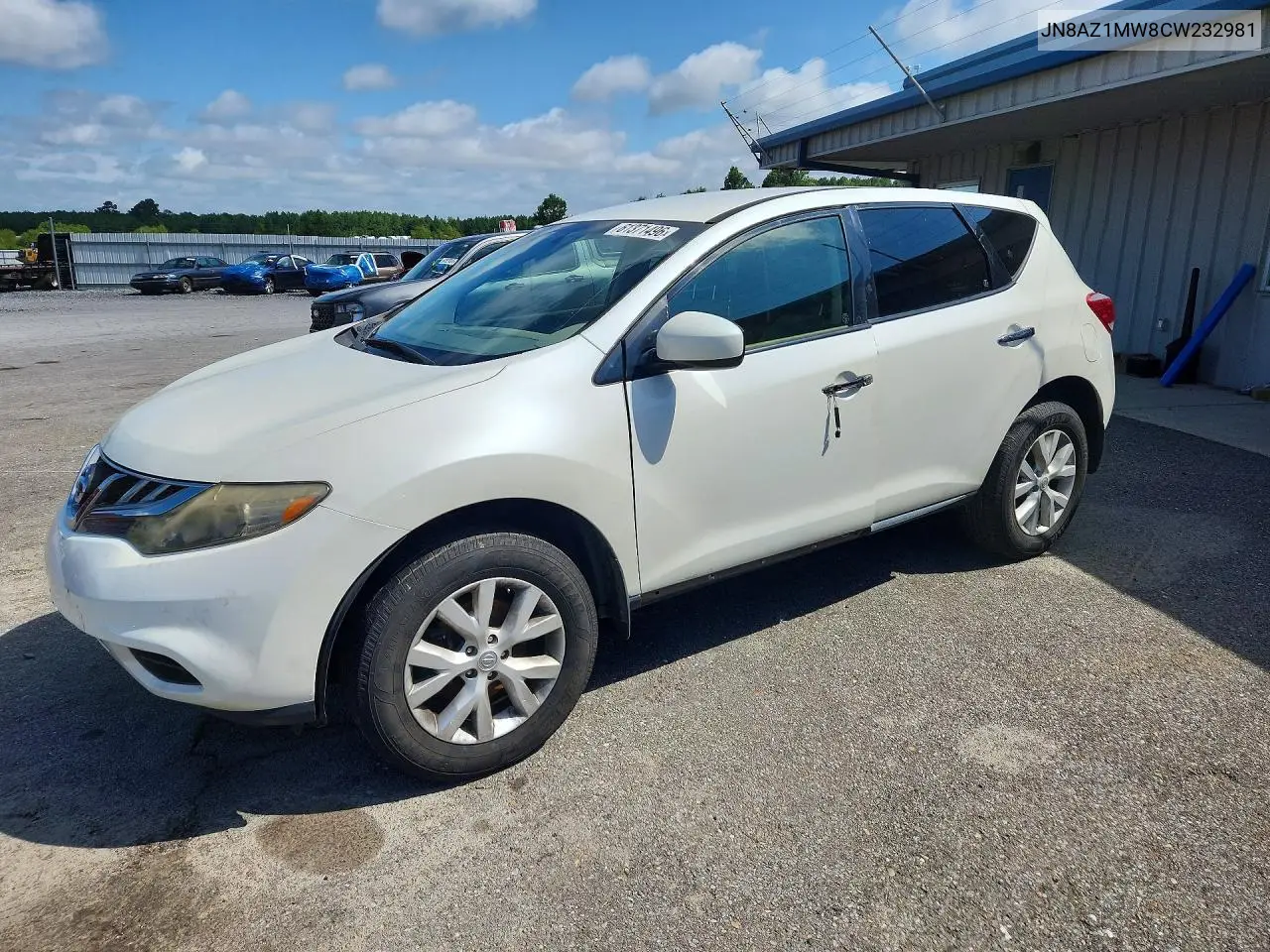 2012 Nissan Murano S VIN: JN8AZ1MW8CW232981 Lot: 61371496