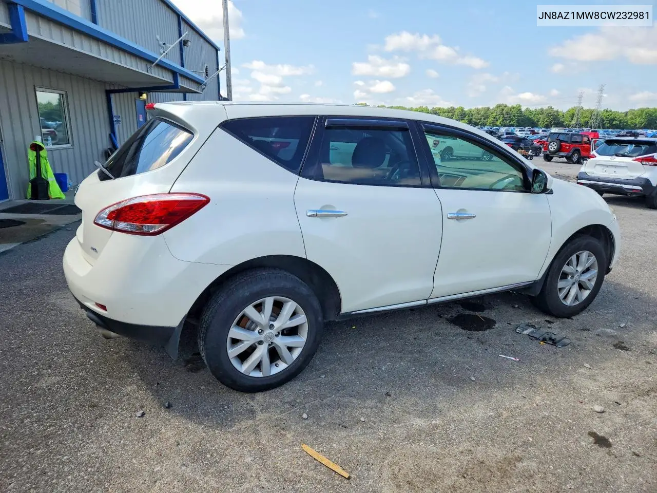 2012 Nissan Murano S VIN: JN8AZ1MW8CW232981 Lot: 61371496