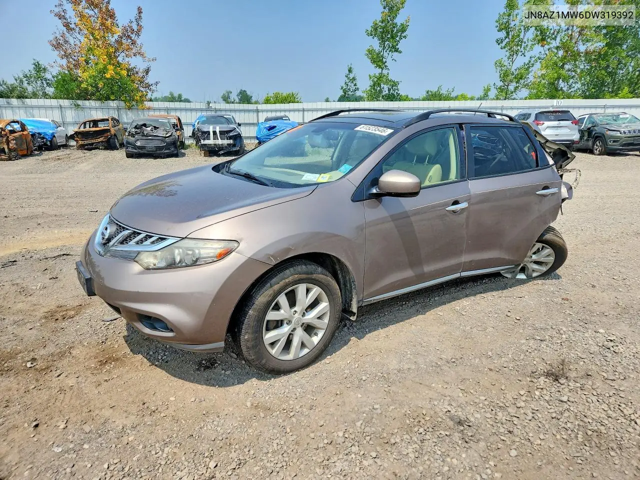 2013 Nissan Murano S VIN: JN8AZ1MW6DW319392 Lot: 61523546