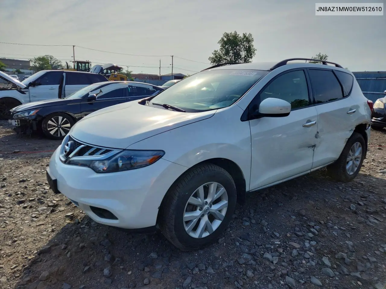 2014 Nissan Murano Sv VIN: JN8AZ1MW0EW512610 Lot: 59947536