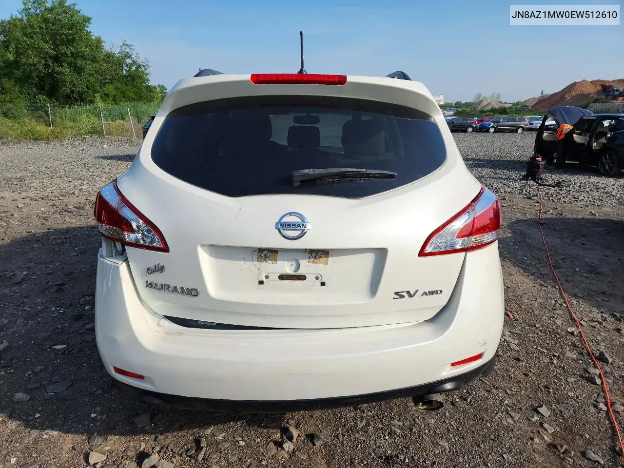 2014 Nissan Murano Sv VIN: JN8AZ1MW0EW512610 Lot: 59947536
