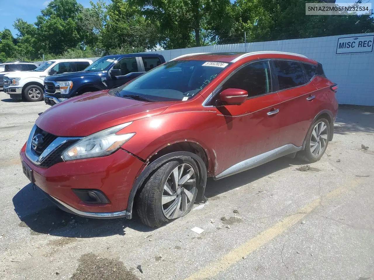 2015 Nissan Murano Platinum VIN: 5N1AZ2MG5FN232534 Lot: 57852826