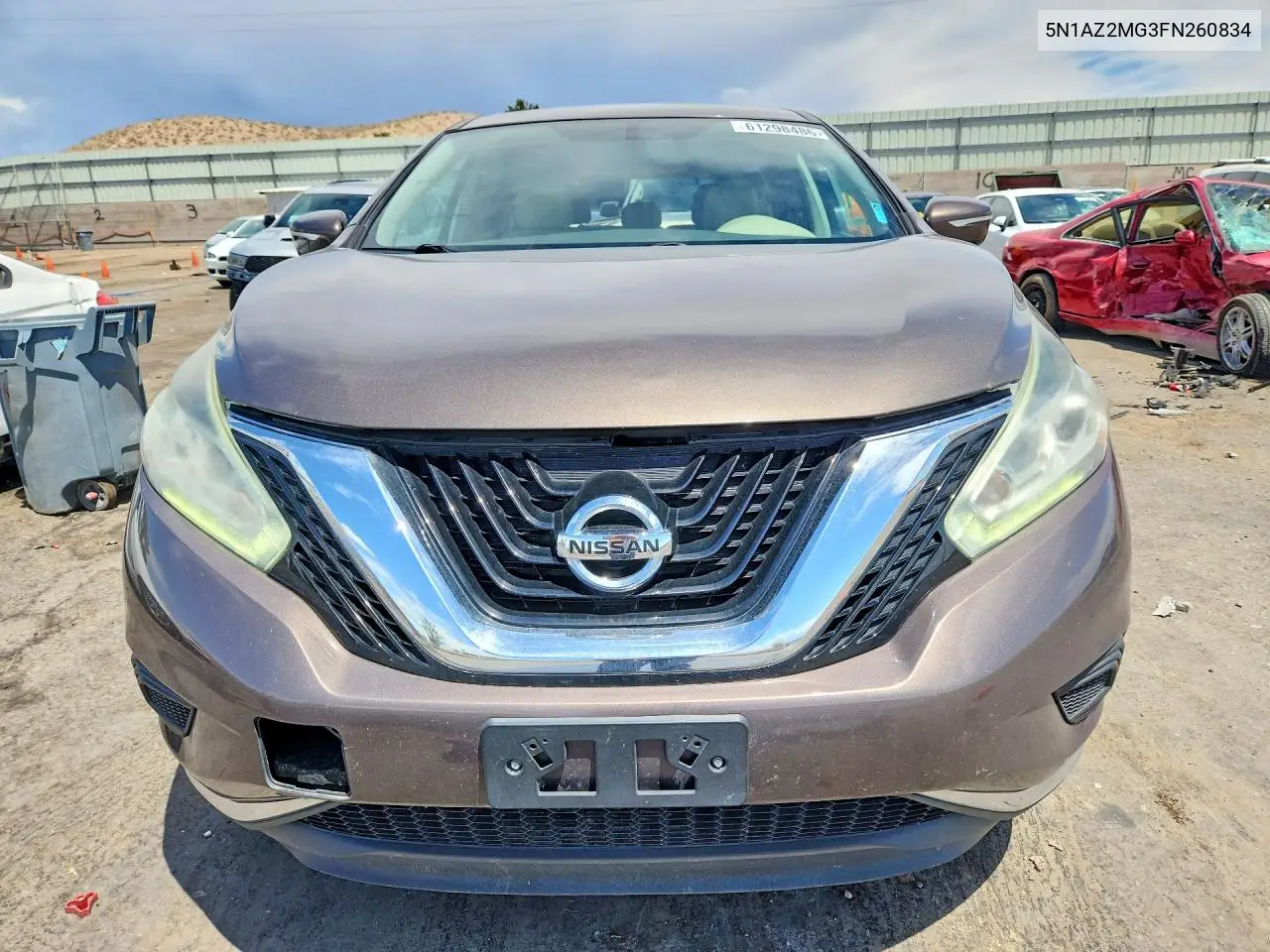2015 Nissan Murano S VIN: 5N1AZ2MG3FN260834 Lot: 61298486