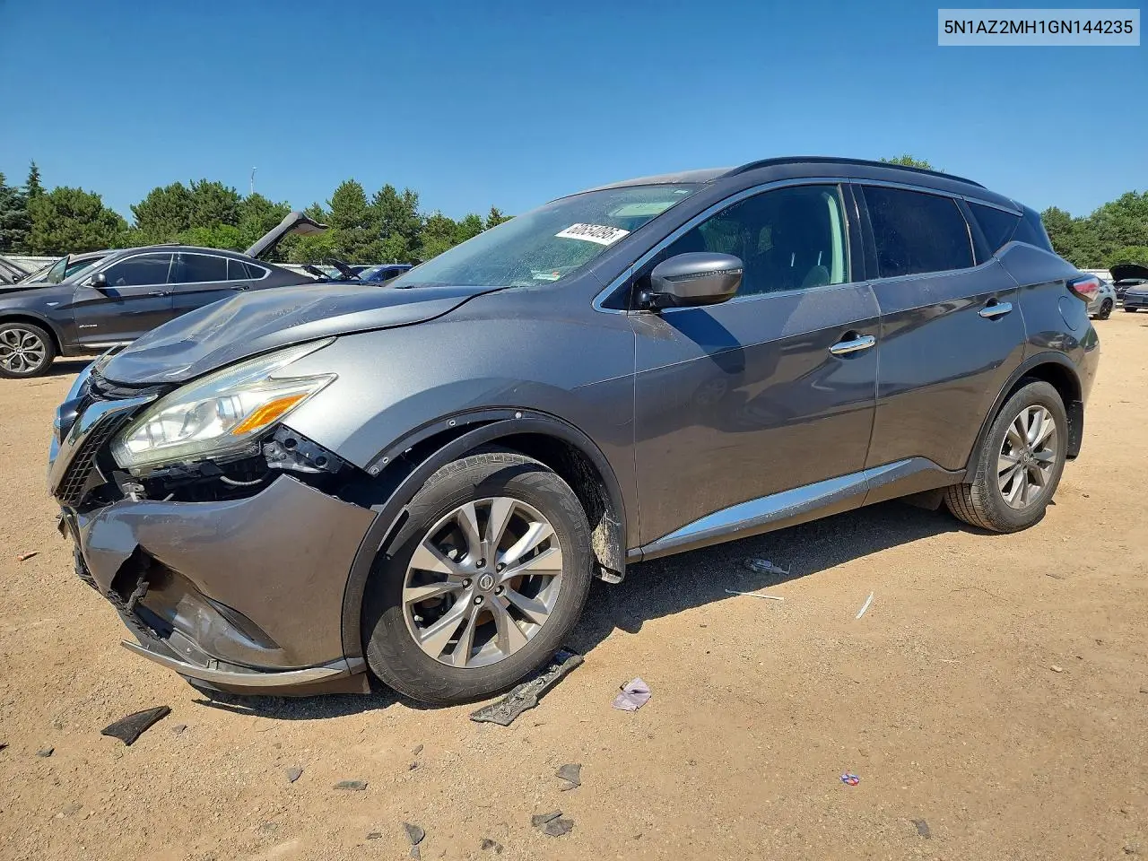 2016 Nissan Murano Sv VIN: 5N1AZ2MH1GN144235 Lot: 60654096