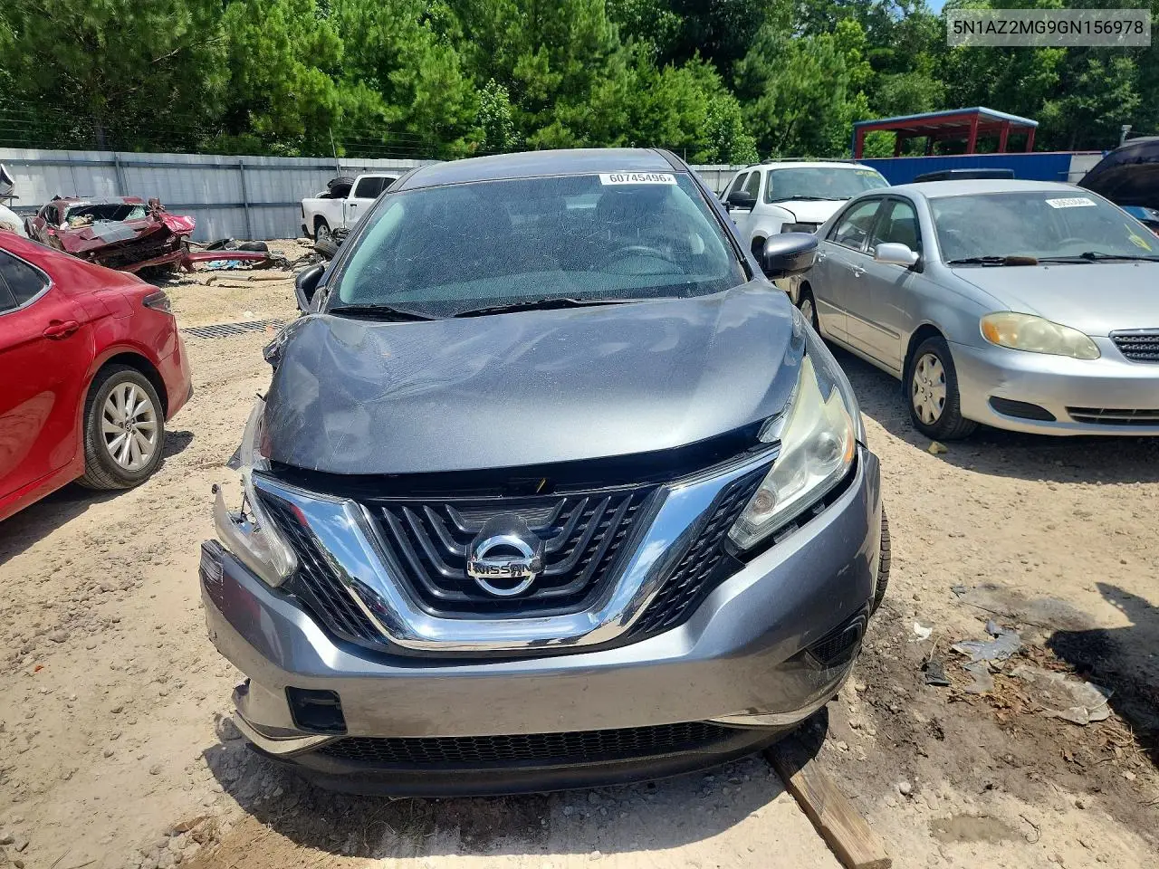 2016 Nissan Murano S VIN: 5N1AZ2MG9GN156978 Lot: 60745496