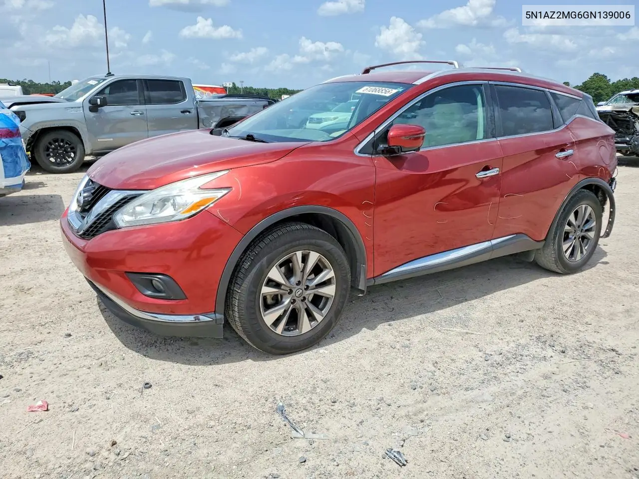 2016 Nissan Murano Sl VIN: 5N1AZ2MG6GN139006 Lot: 61068856