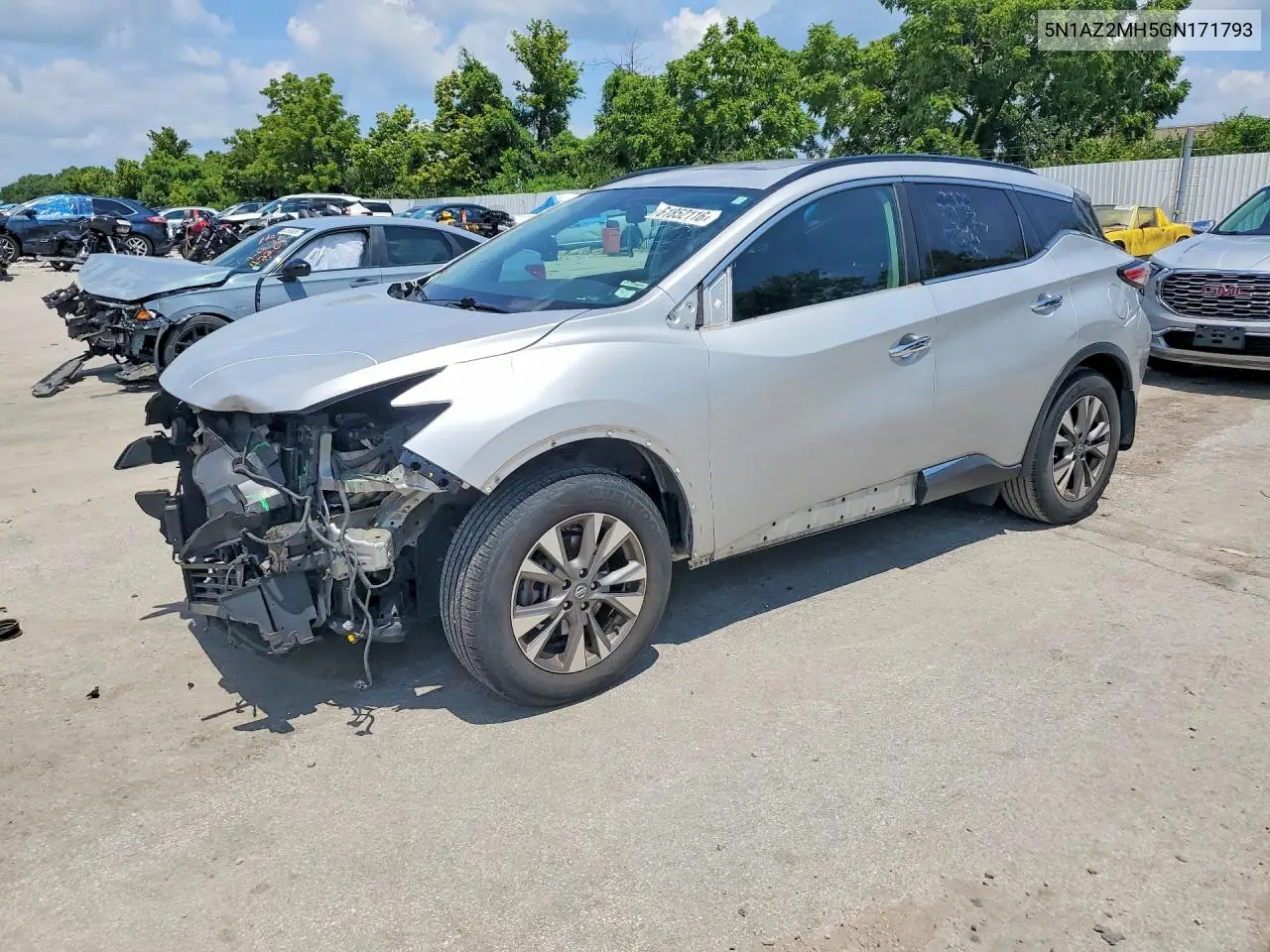 2016 Nissan Murano Sv VIN: 5N1AZ2MH5GN171793 Lot: 61852116