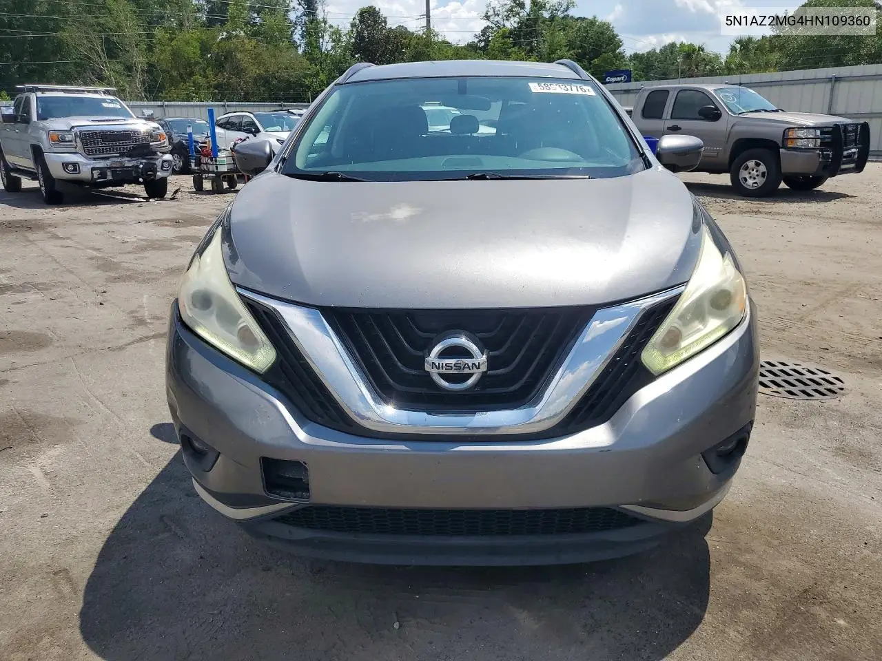 2017 Nissan Murano Sv VIN: 5N1AZ2MG4HN109360 Lot: 58933776