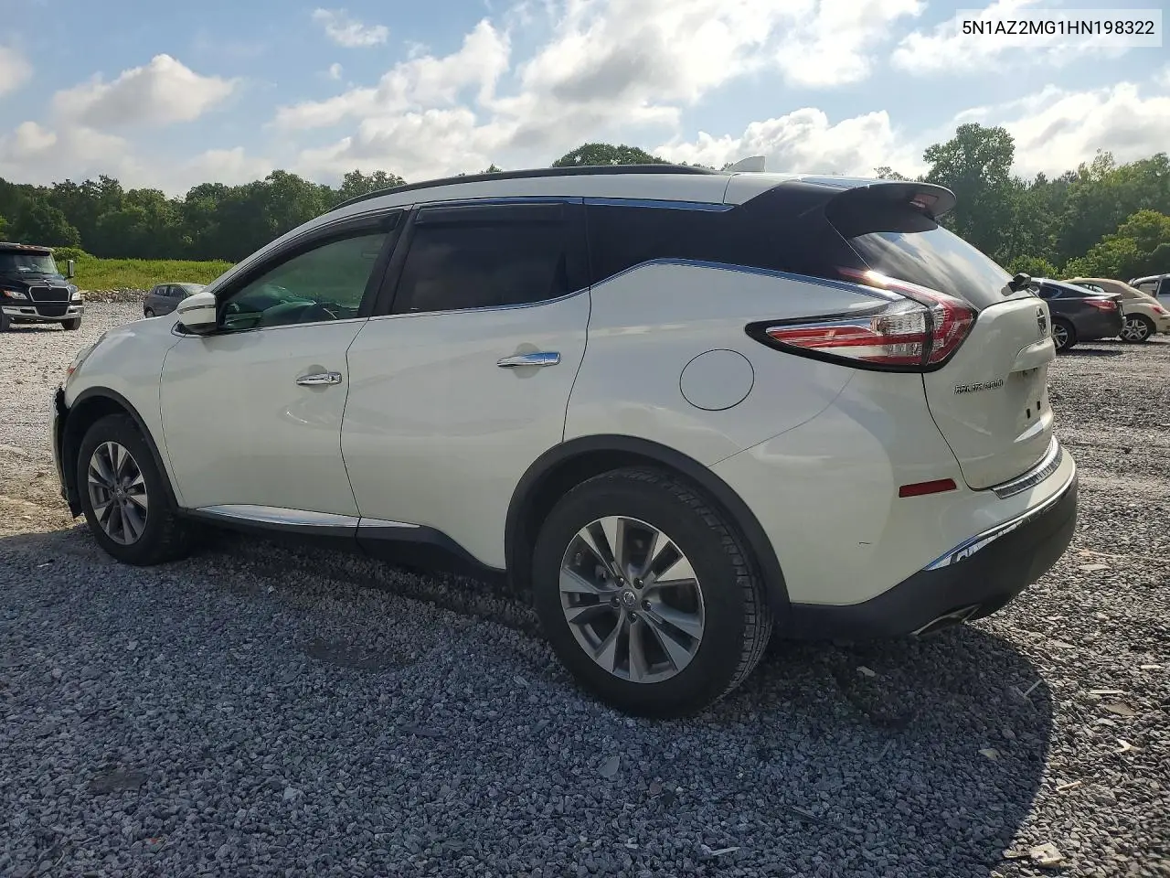 2017 Nissan Murano Sv VIN: 5N1AZ2MG1HN198322 Lot: 61210766