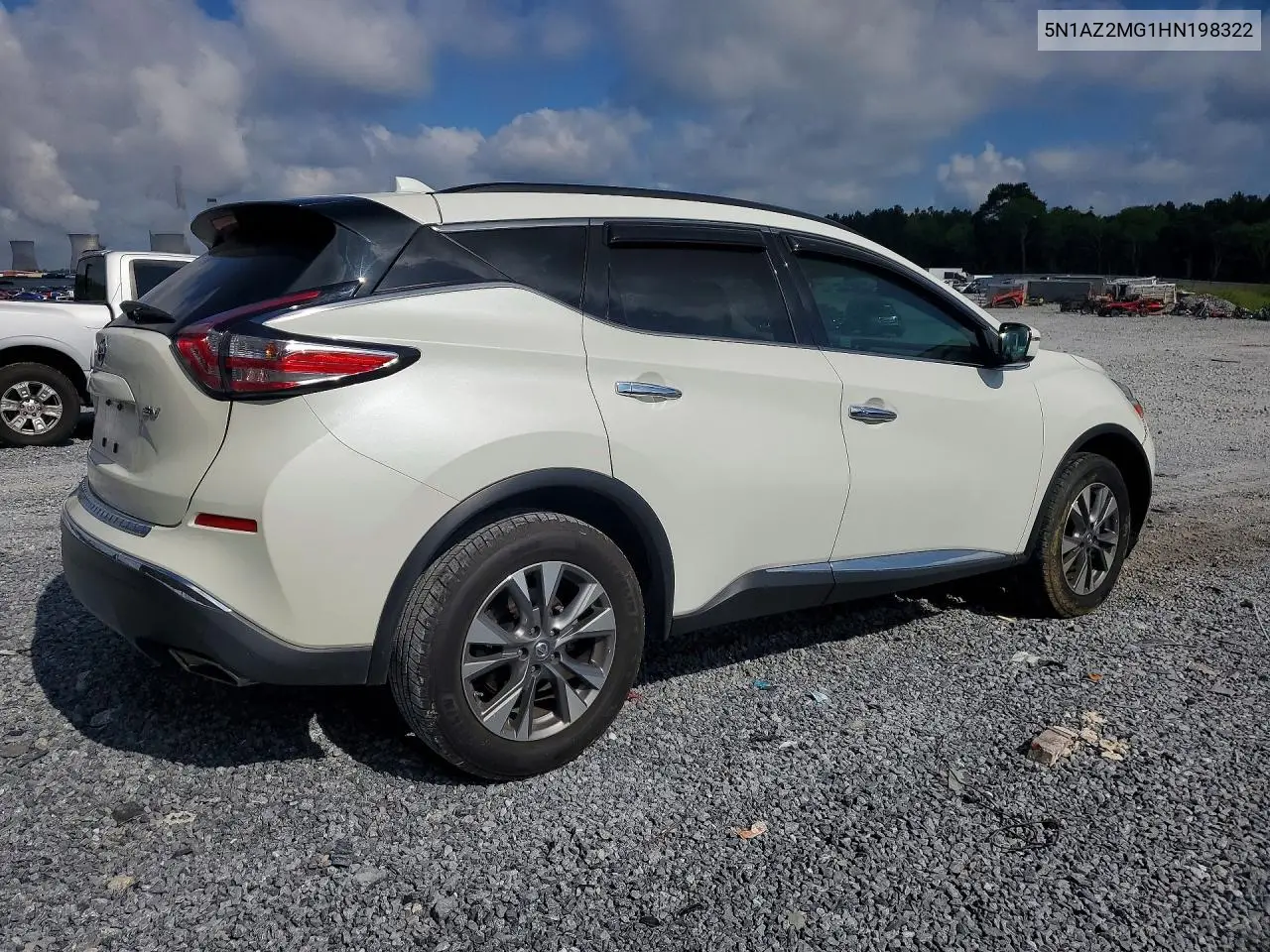 2017 Nissan Murano Sv VIN: 5N1AZ2MG1HN198322 Lot: 61210766