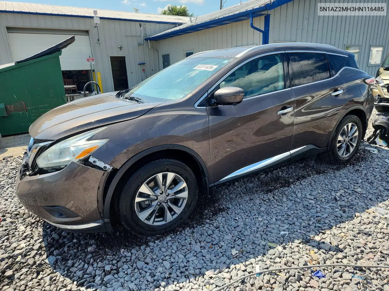 2017 Nissan Murano Sl VIN: 5N1AZ2MH3HN116485 Lot: 61311426