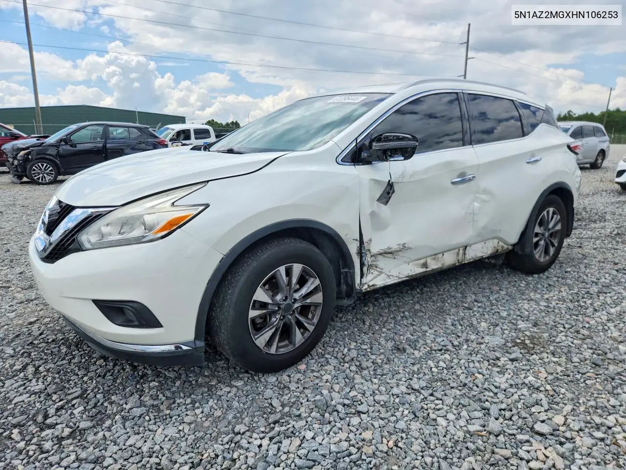 2017 Nissan Murano Sl VIN: 5N1AZ2MGXHN106253 Lot: 61396446