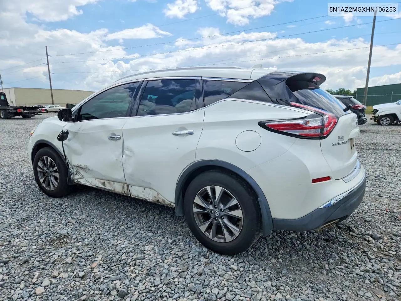 2017 Nissan Murano Sl VIN: 5N1AZ2MGXHN106253 Lot: 61396446