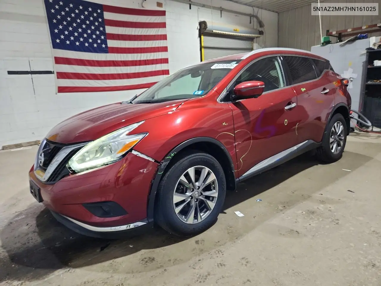 2017 Nissan Murano Sl VIN: 5N1AZ2MH7HN161025 Lot: 61712406