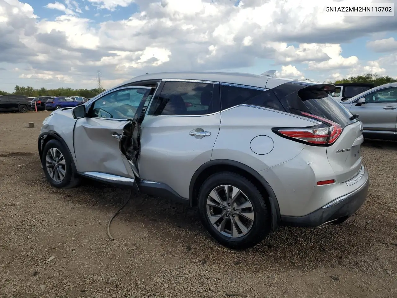 5N1AZ2MH2HN115702 2017 Nissan Murano Sl