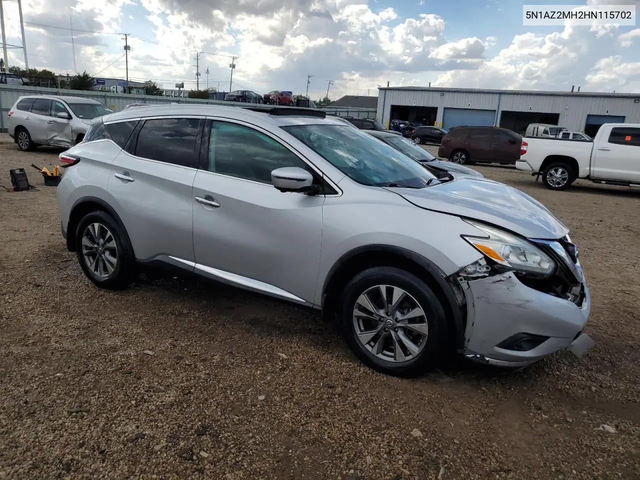 5N1AZ2MH2HN115702 2017 Nissan Murano Sl
