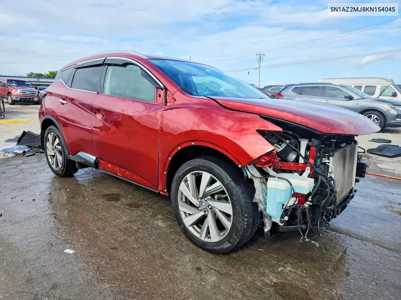 2019 Nissan Murano Sl VIN: 5N1AZ2MJ8KN154045 Lot: 61052166