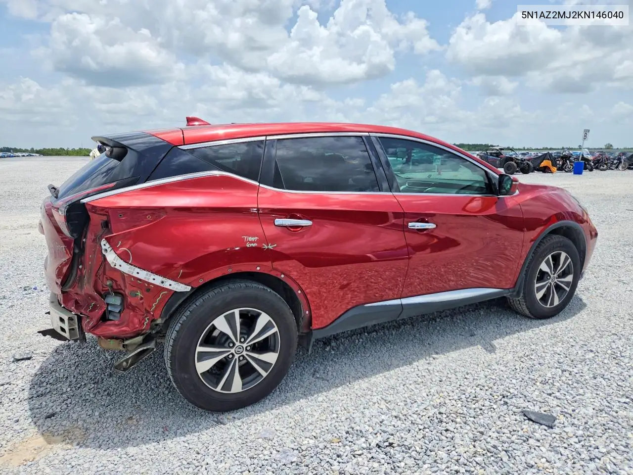 2019 Nissan Murano S VIN: 5N1AZ2MJ2KN146040 Lot: 61098216