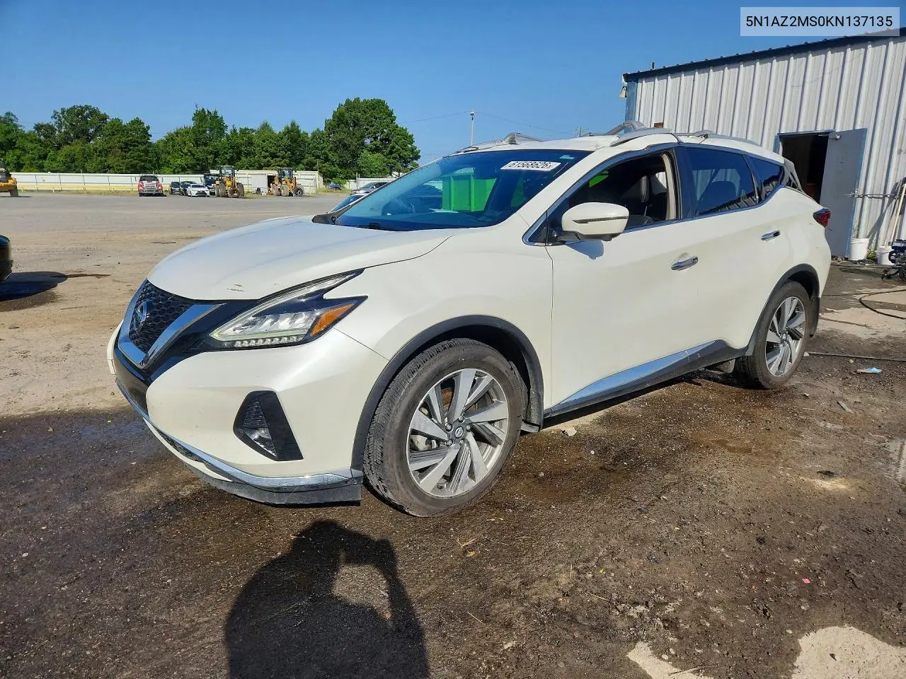 2019 Nissan Murano Sl VIN: 5N1AZ2MS0KN137135 Lot: 61568626