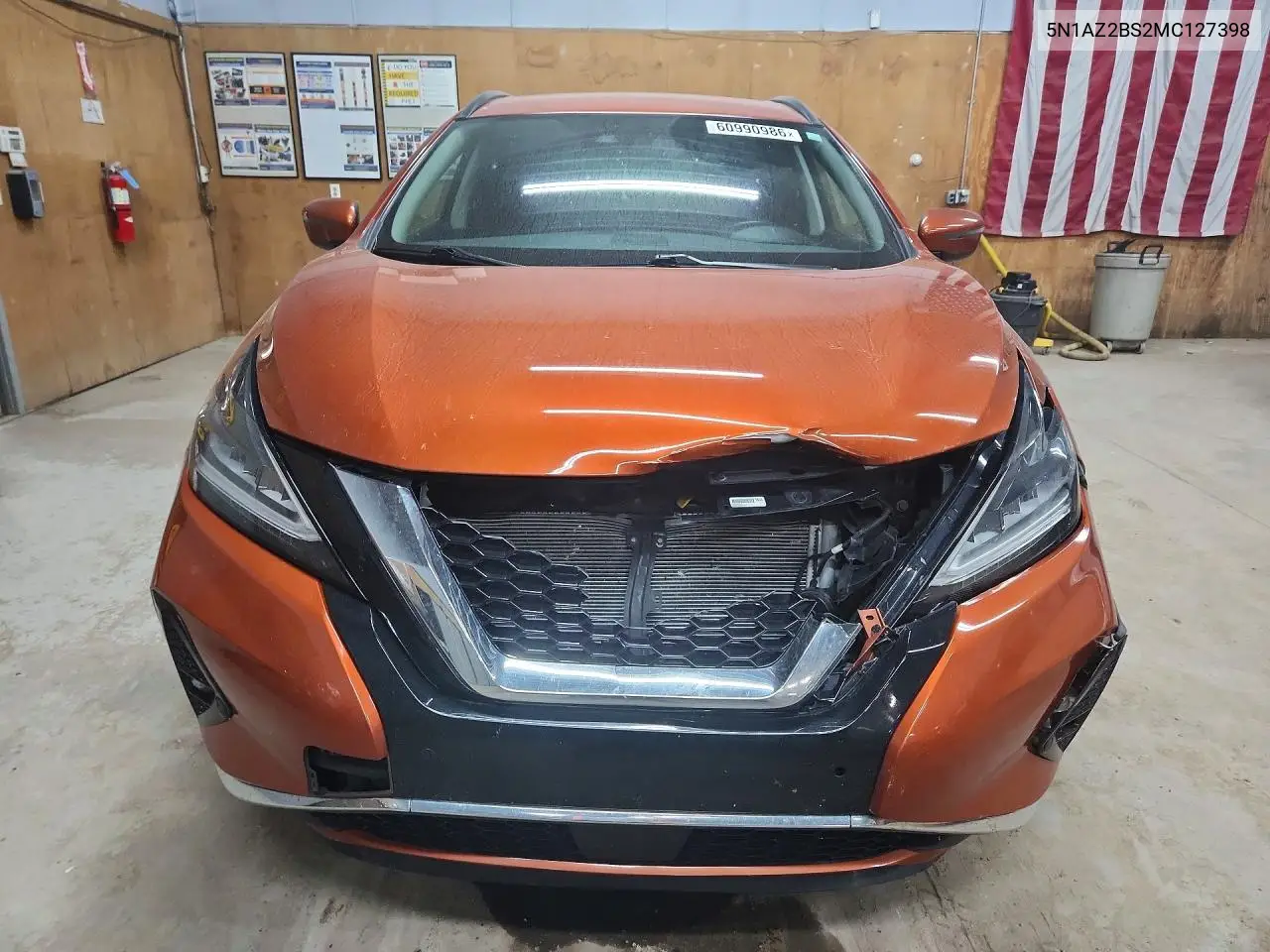 2021 Nissan Murano Sv VIN: 5N1AZ2BS2MC127398 Lot: 60990986