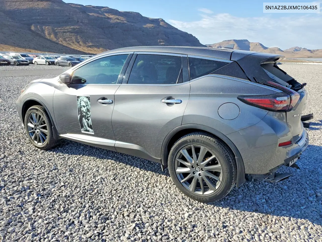 2021 Nissan Murano Sv VIN: 5N1AZ2BJXMC106435 Lot: 61704306