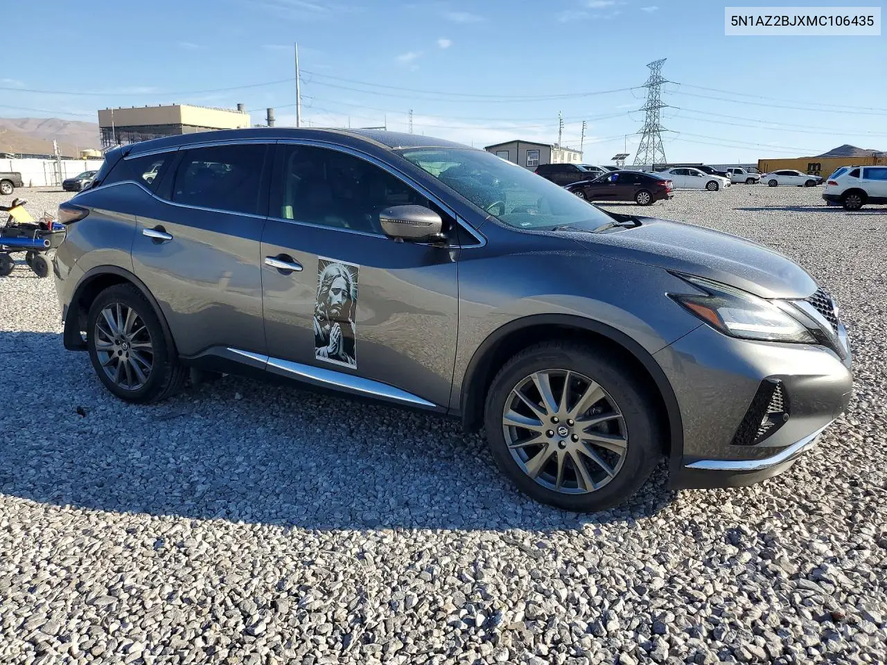 2021 Nissan Murano Sv VIN: 5N1AZ2BJXMC106435 Lot: 61704306