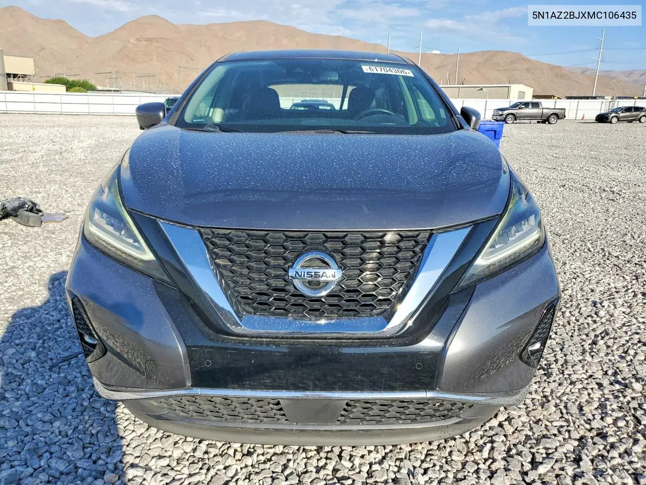 2021 Nissan Murano Sv VIN: 5N1AZ2BJXMC106435 Lot: 61704306