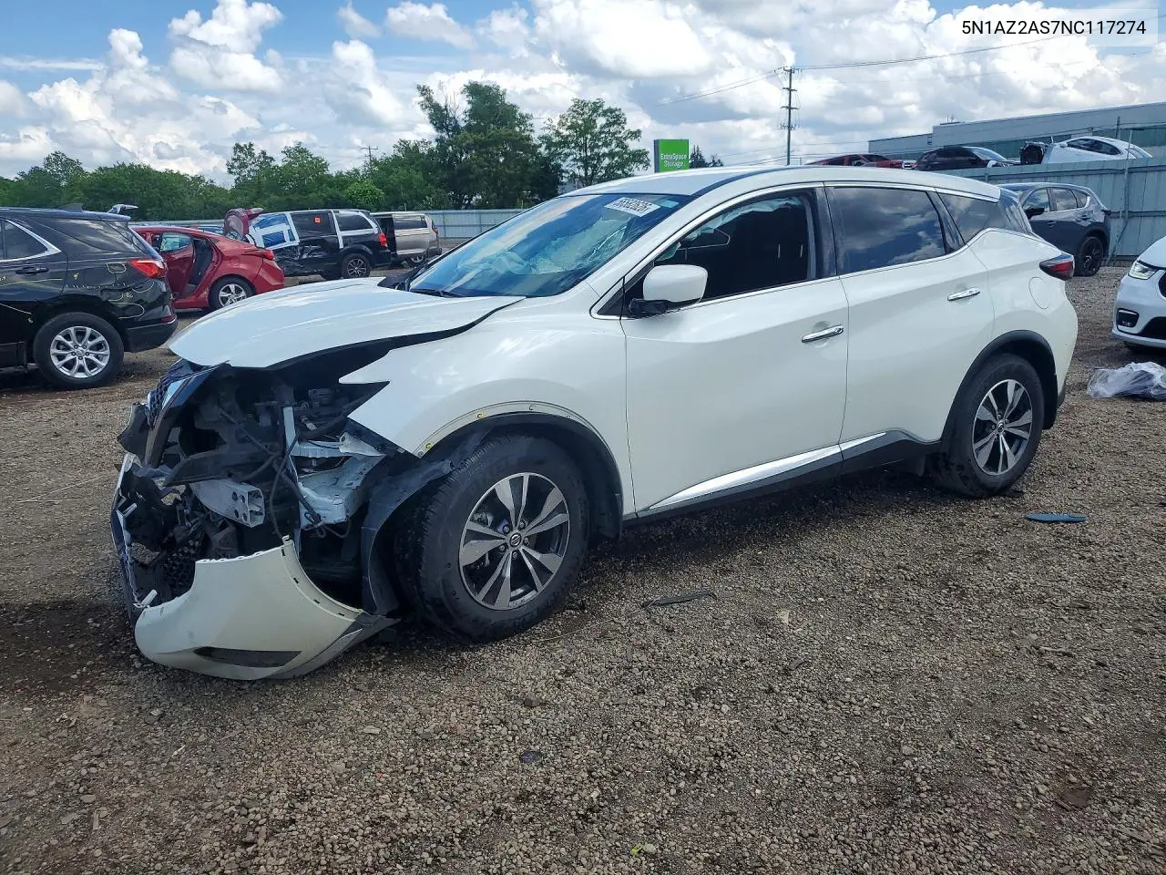 2022 Nissan Murano S VIN: 5N1AZ2AS7NC117274 Lot: 56582626