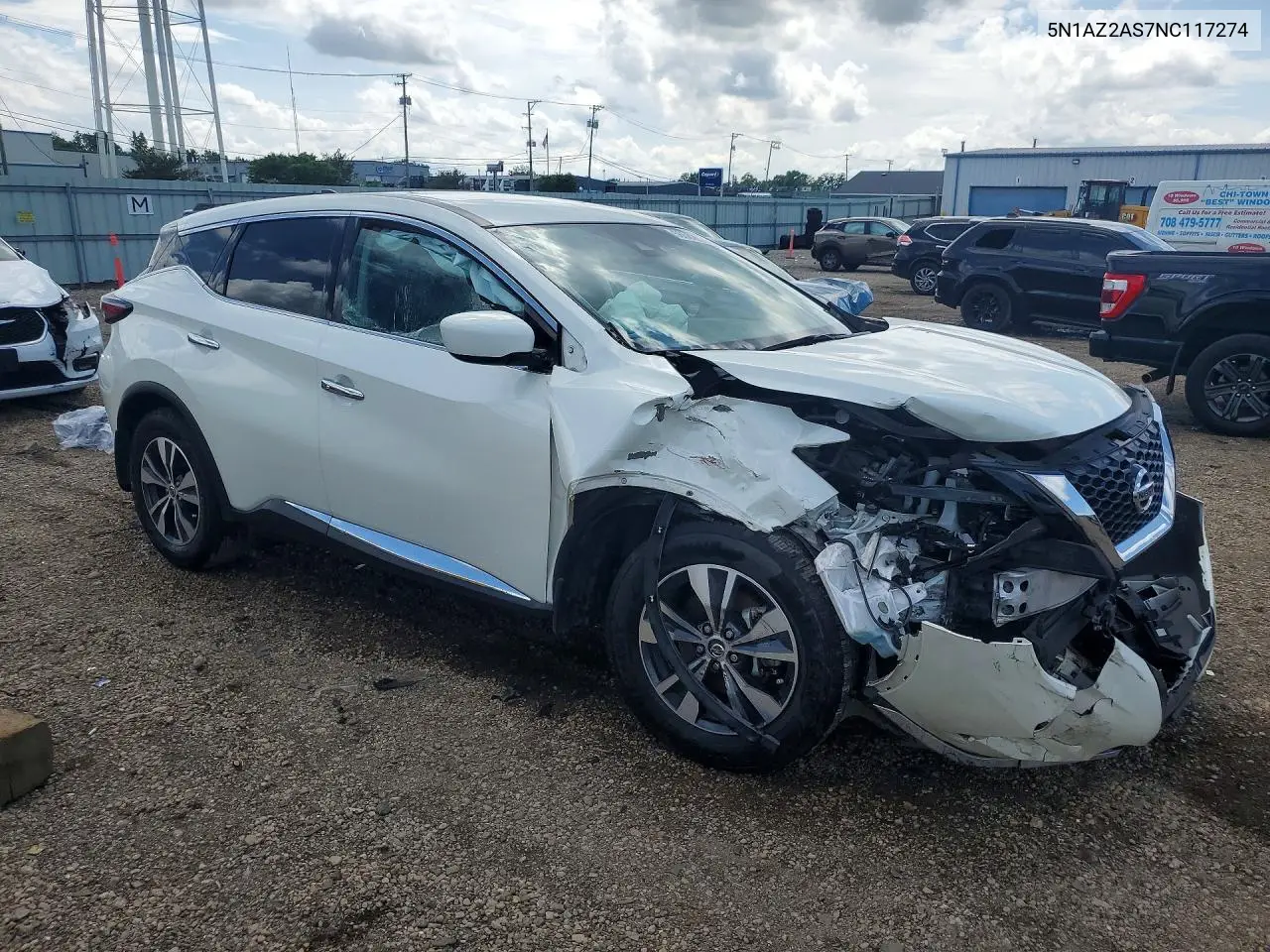 2022 Nissan Murano S VIN: 5N1AZ2AS7NC117274 Lot: 56582626