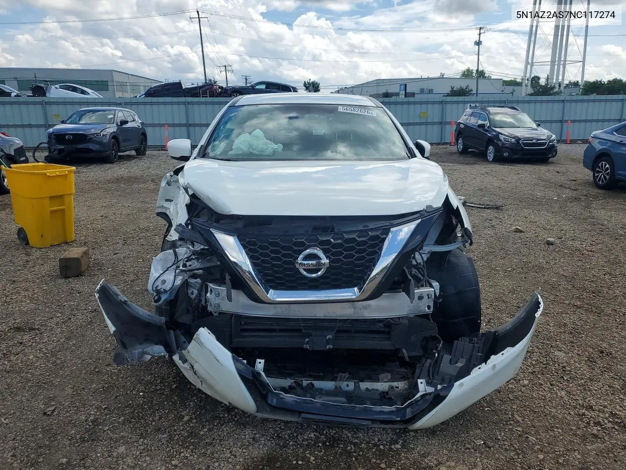 2022 Nissan Murano S VIN: 5N1AZ2AS7NC117274 Lot: 56582626