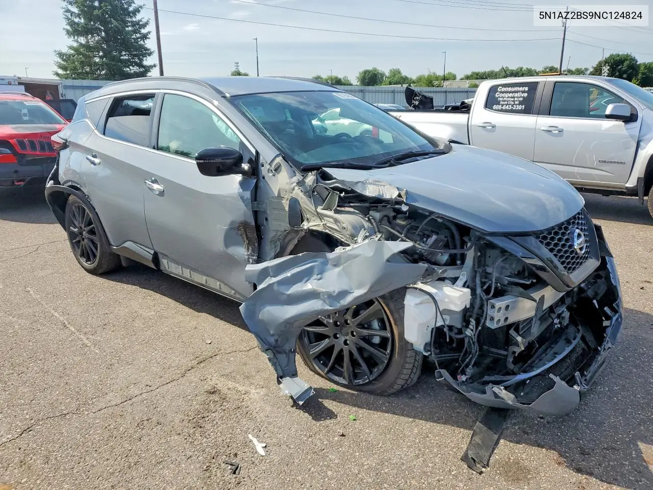 2022 Nissan Murano Sv VIN: 5N1AZ2BS9NC124824 Lot: 60184666